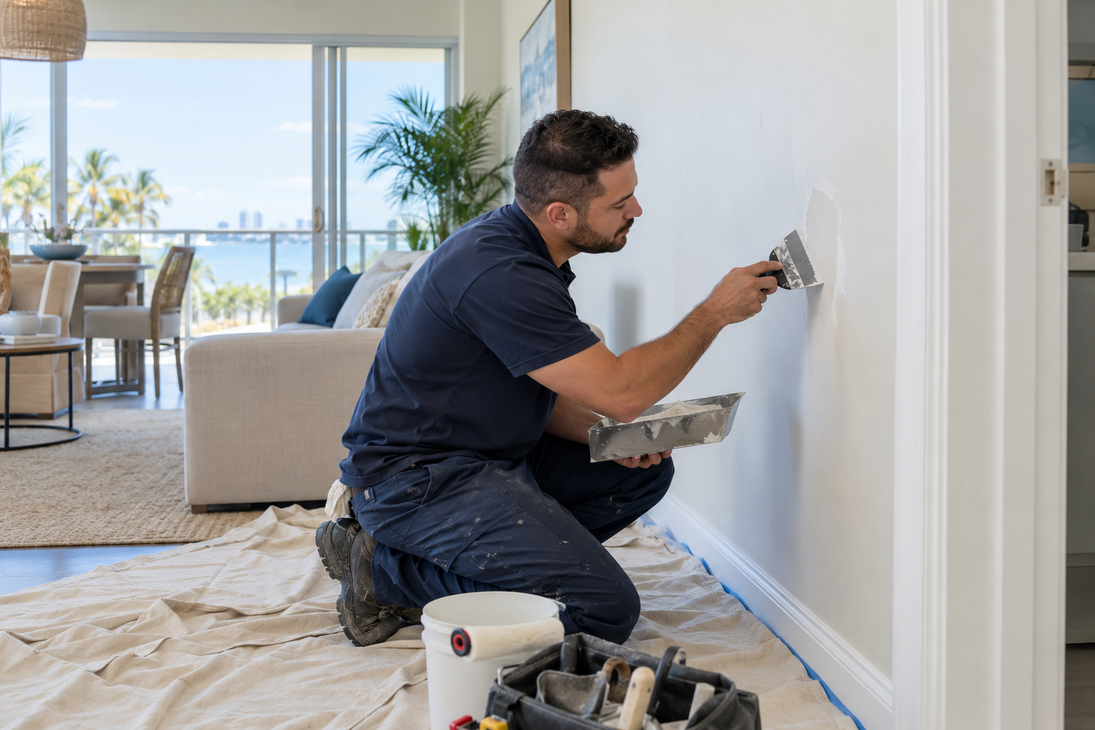 Drywall & Interior Painting detail in Hollywood, FL by Miami Handy Pro
